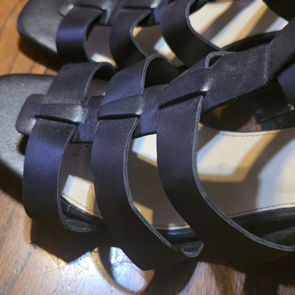 Liz Claiborne Basso Block Heel Sandals Black Size 11